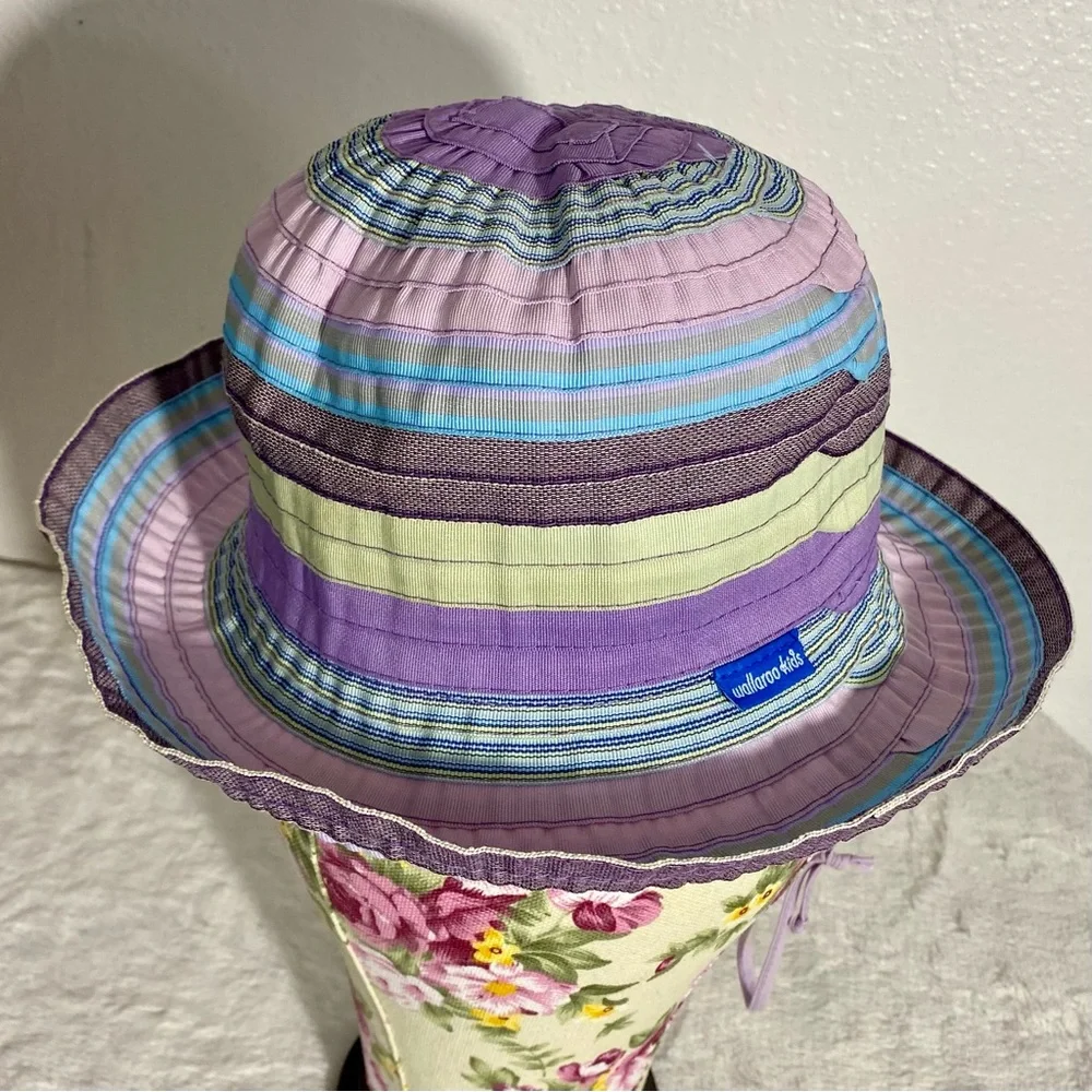 Wallaroo Kids Multicolor Striped Petite Nantucket Sun Hat Drawstring Adjustable